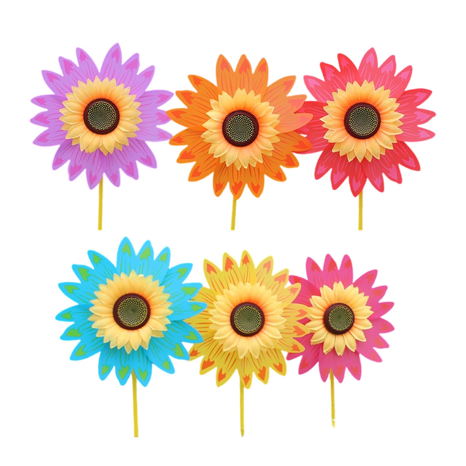 Spinner Windmill Toy Decoration Handheld Pinwheels Colorful Flower Sculpture for Backyard Garden Flower Spinner