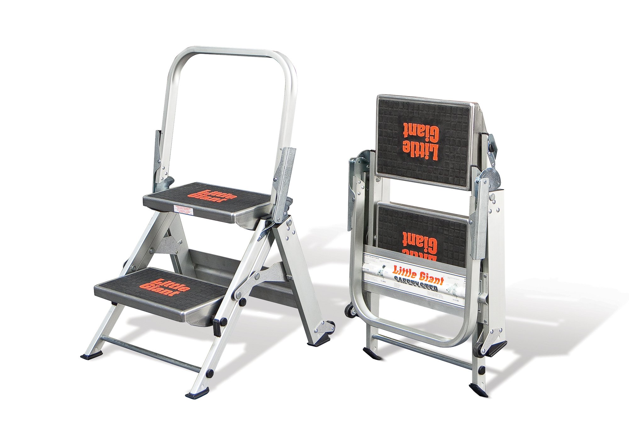 Little Giant Silver 2 Tread Folding Safety Step Ladder