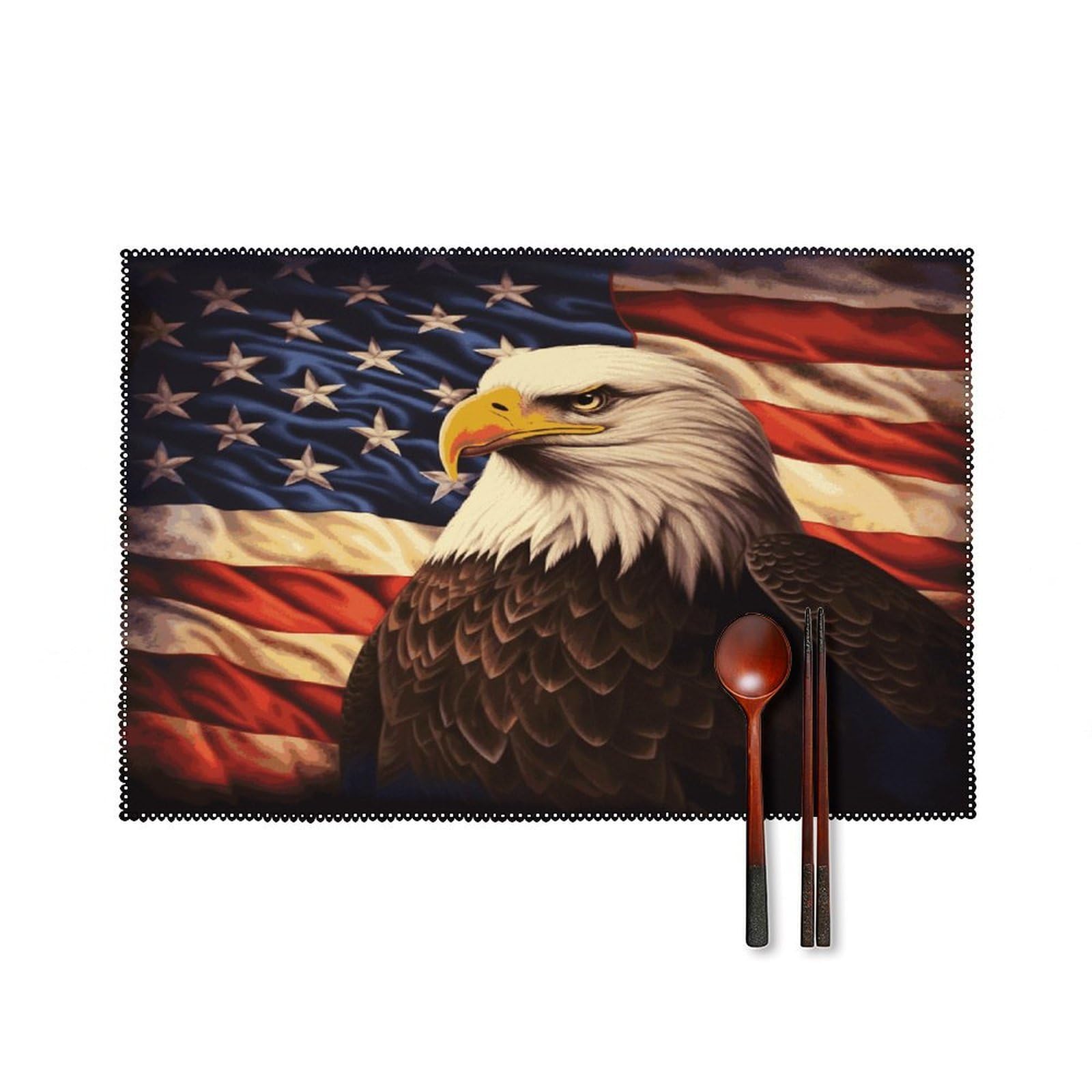 Fodpand Style Flag And Eagle Placemats Set Of 4 Place Mats Table Mats