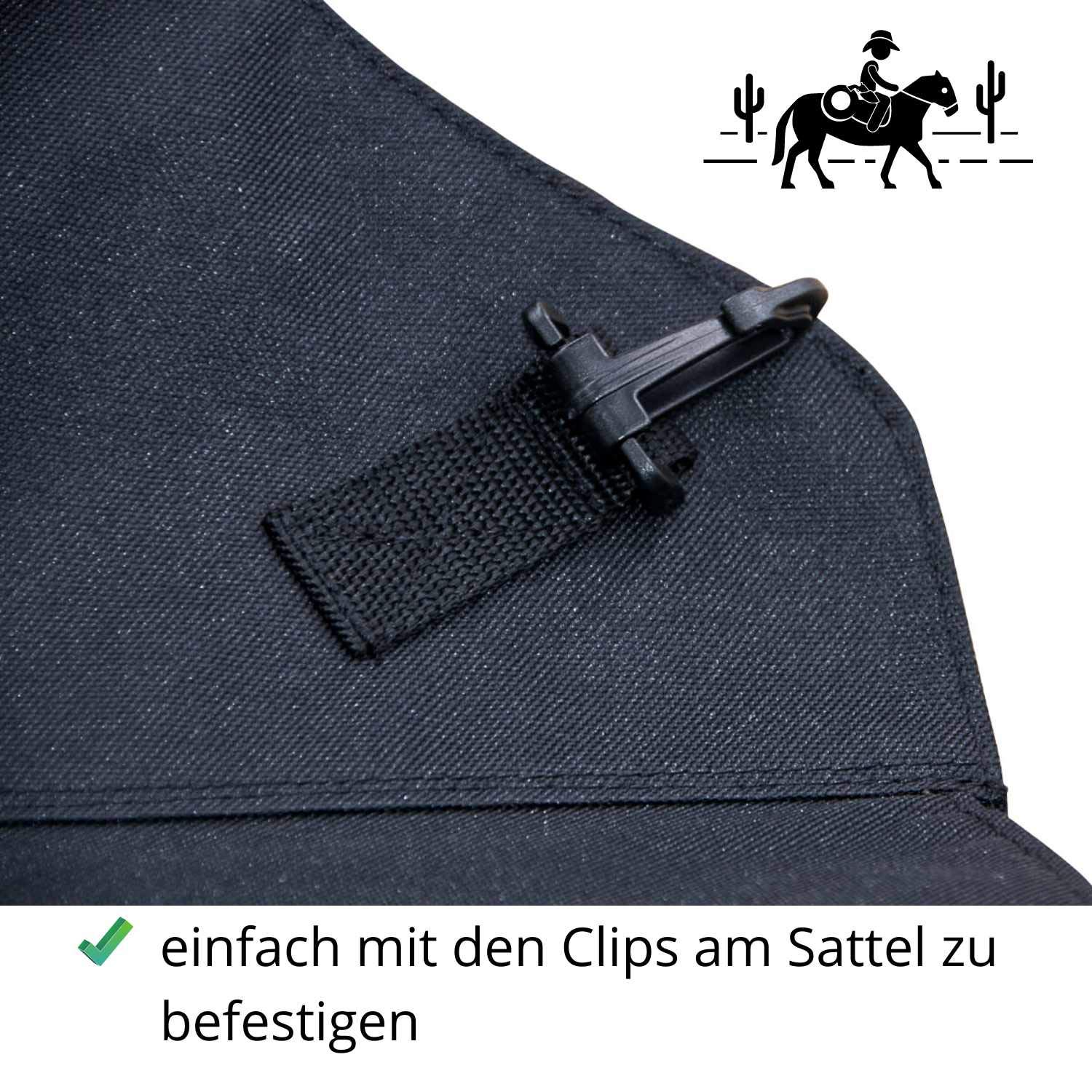 Sacoche Avant De Selle Amesbichler AMKA - Poche De Rangement Pour Cheval, Modèle Petit En Nylon Noir, Idéal Équitation