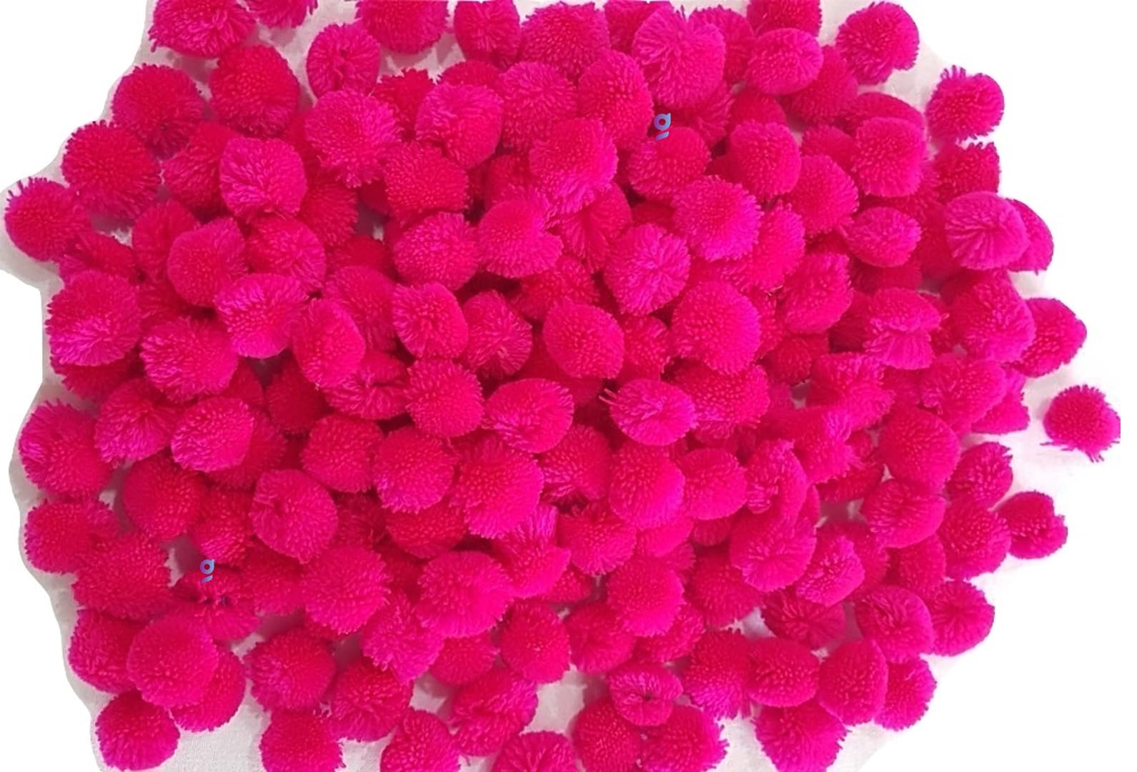 Goonmala Colored Wool Pom Pom Balls for Arts,Craft and Handicrafts (Rani Pink 200)-image-29