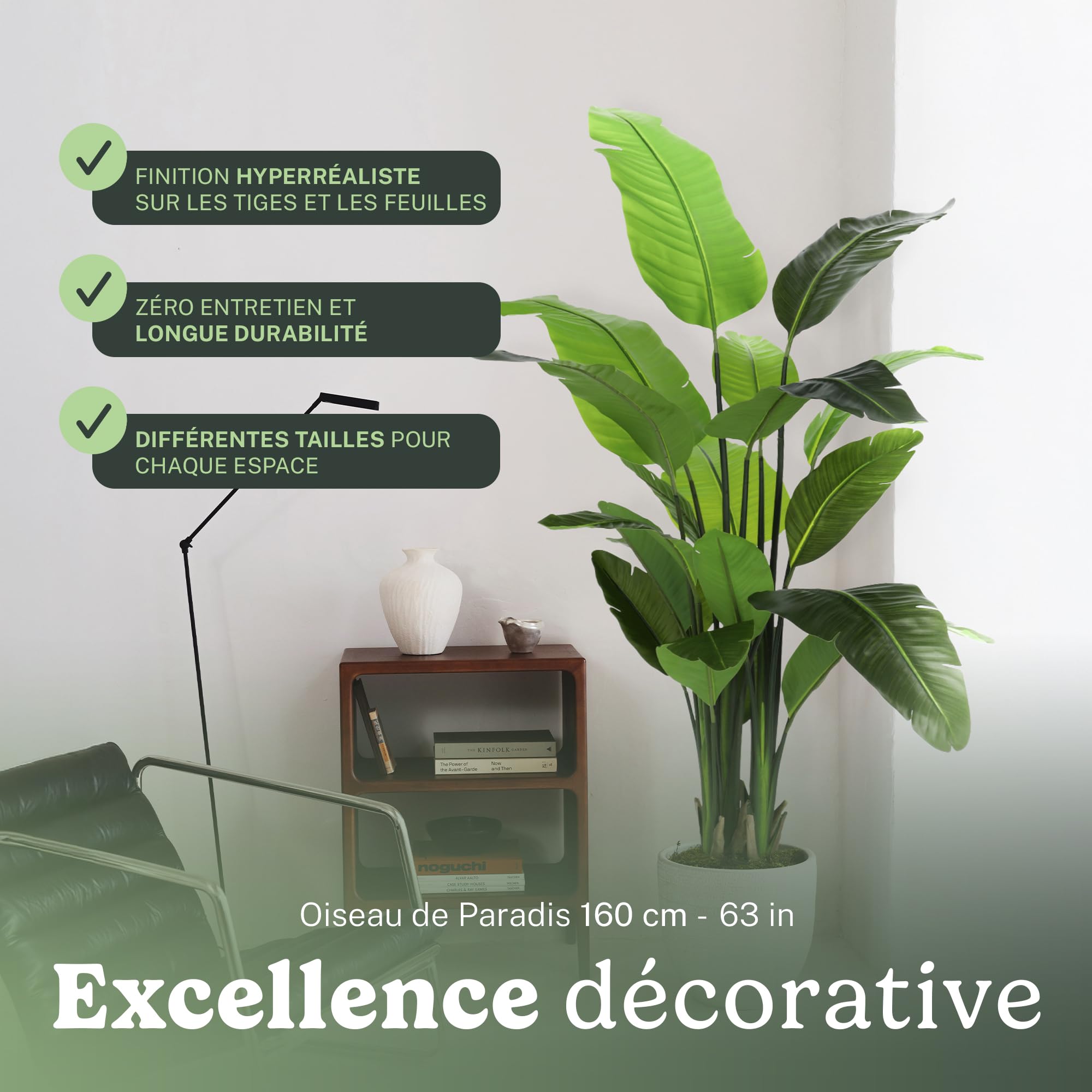 Maia Shop Oiseau de Paradis Artificiel 150 cm - Faux Arbre d'Intérieur