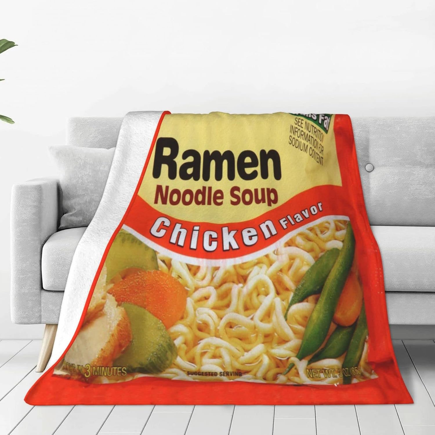 Soft Cozy Ramen Flannel Instant Noodle Soup Blanket Couch