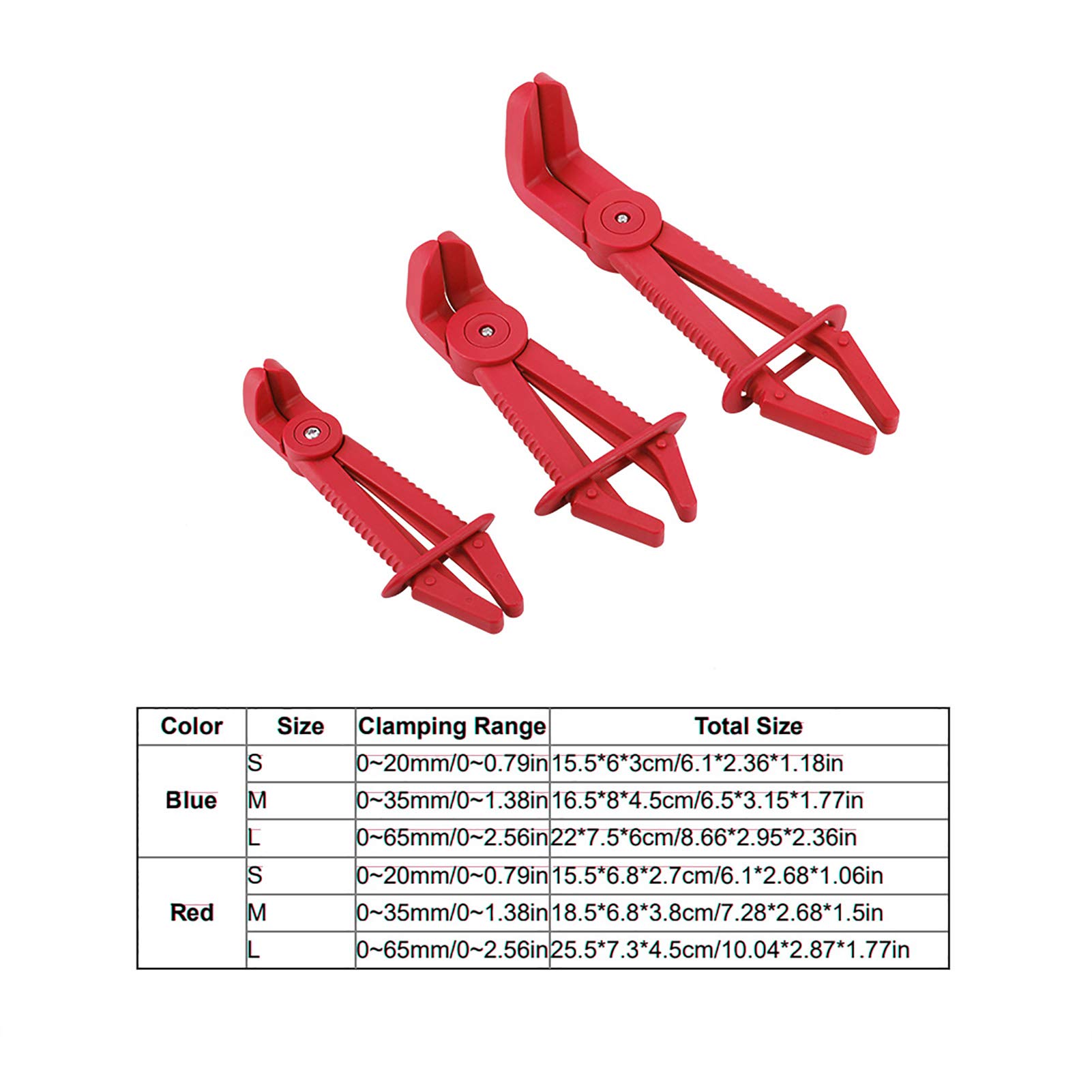 3Pcs Plastic Flexible Hose Clamp Tool Set Brake Fuel Water Line Clamps Plier Kit, Round Jaw Edges, Suitable for Vehicle Systems Repairs (Yellow)