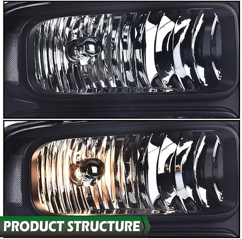 Miniatura 6 de GRAND ORANGE Conjunto de faros delanteros compatible con Ford F250 F350 F450 F550 Super Duty 1999-2004  Compatible con Ford Excursion 2000-2004