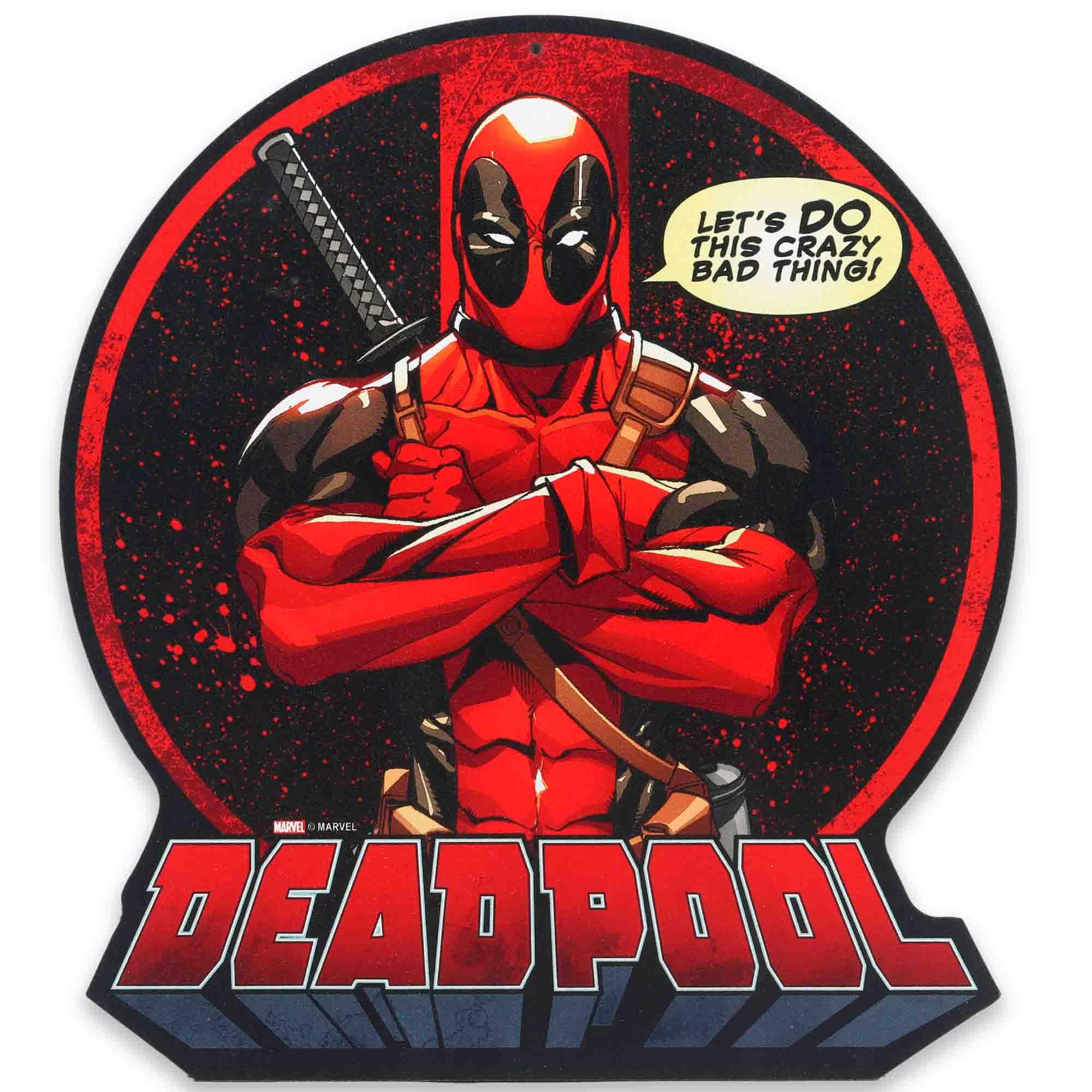 Amazon.com: Marvel Deadpool Quote Metal Sign - Let's Do This Crazy
