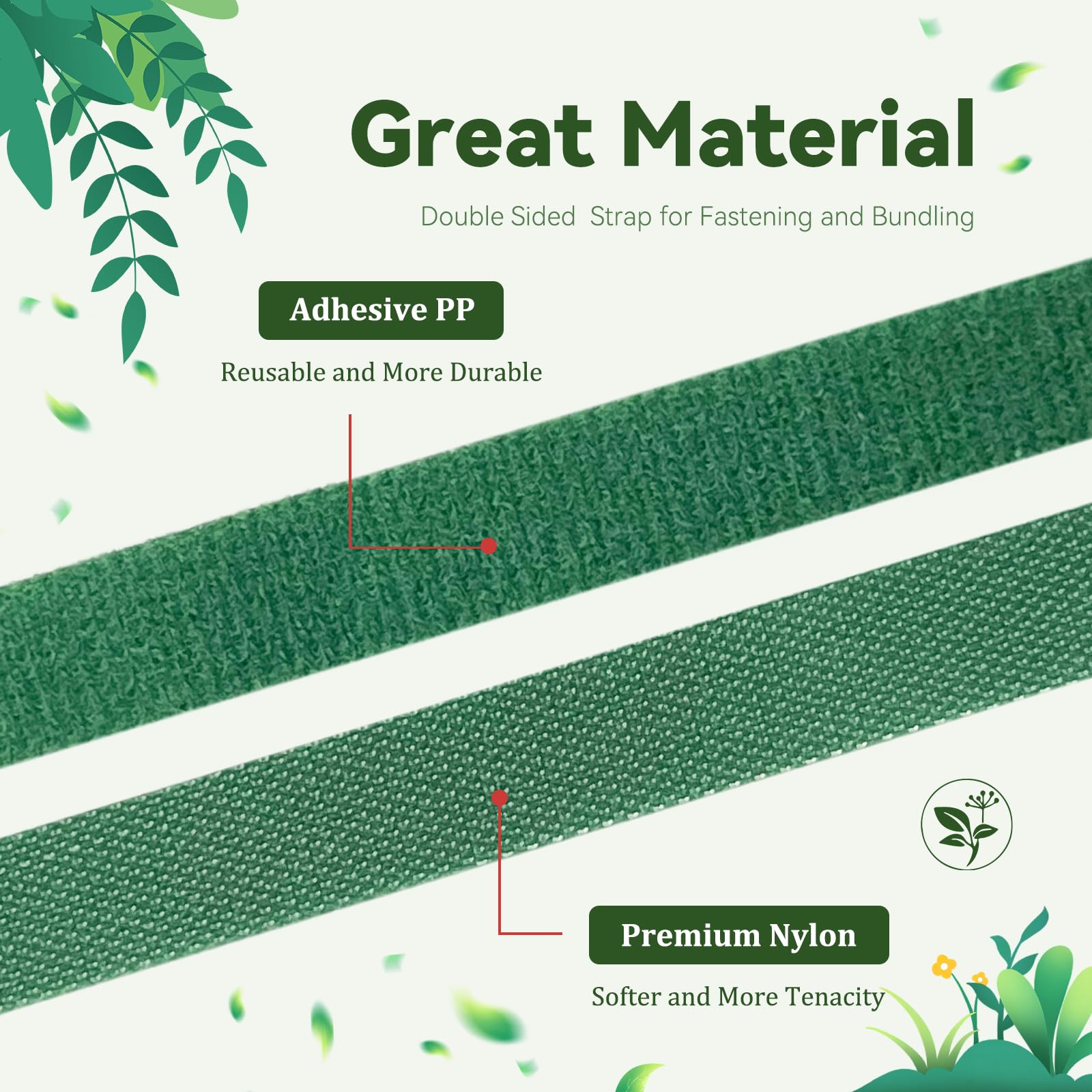 50FT Nylon Garden Tie Plant Tape Supports for Climbing Plants Green — Amazon image 4
