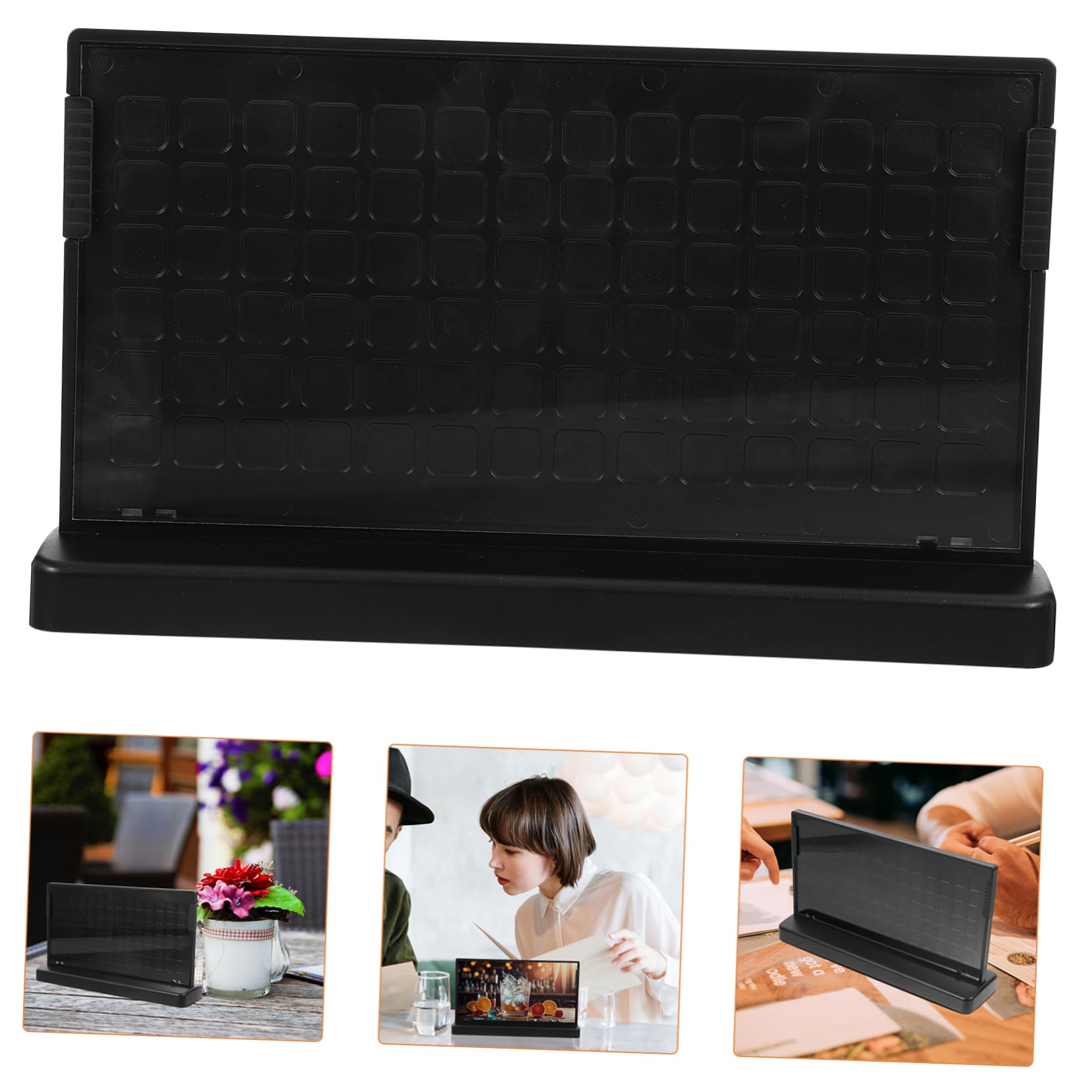 BUTIFULSIC Sleek Minimalist Tabletop Sign Holder Display Stand Plastic Menu Stand for Home Office Restaurant Shop