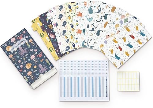 12 sobres de efectivo para presupuestos con 12 hojas de presupuesto sobre de presupuesto para sistema de efectivo sobres de dinero para ahorro