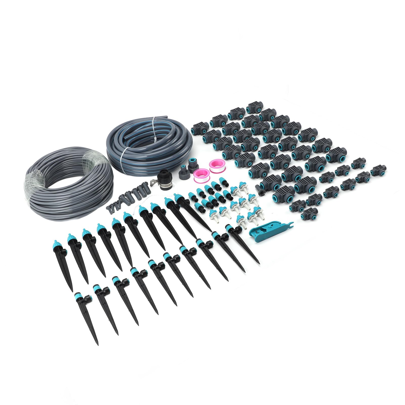 GLOGLOW Kit di Irrigazione a Goccia Kit di Irrigazione da Giardino con 3 modalità Regolabili Testine di Spruzzo Girevoli per Prato Serra Cortile Balcone Cura delle Piante di a Goccia Lega di