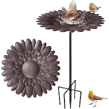 Metal Bird Bath for Garden, Freestanding Bird Baths Bowl for Outdoor, Bird Feeders with 5-Pronged Base, Wild Bird Feeder Tray, Attracting Wild Birds, Detachable, for Garden Patio Yard Lawn