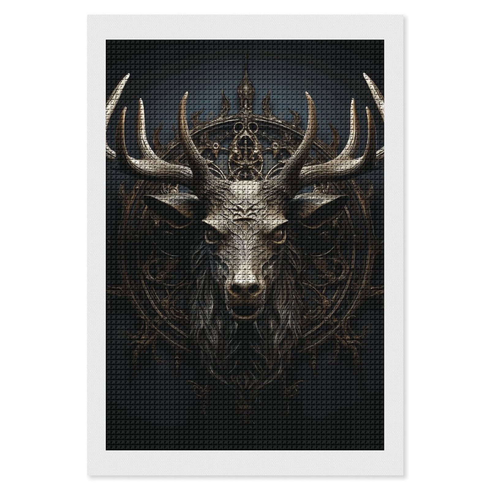 Antlers Diamond Art Kits for Adults, DIY 5D Diamonds Painting Kits for Beginner, Round Full Drill Diamond Dots Painting, 8"x12" Diamonds Pictures Gem Art and Crafts Wall Decor