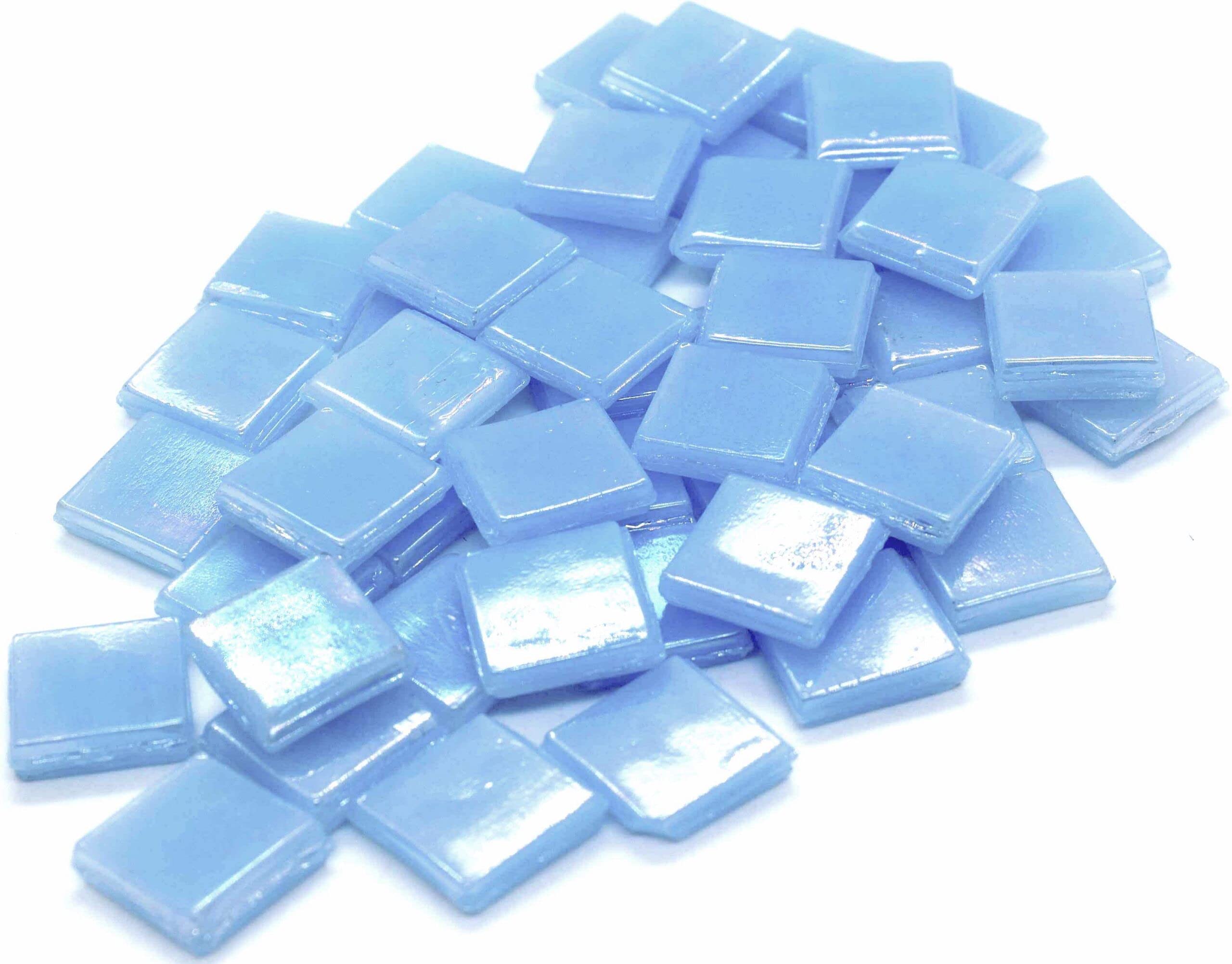 Sai Mosaic Art Coral Sky Blue HK102 Glass Mosaic 15x15mm tiles 100 gm pack-image-5