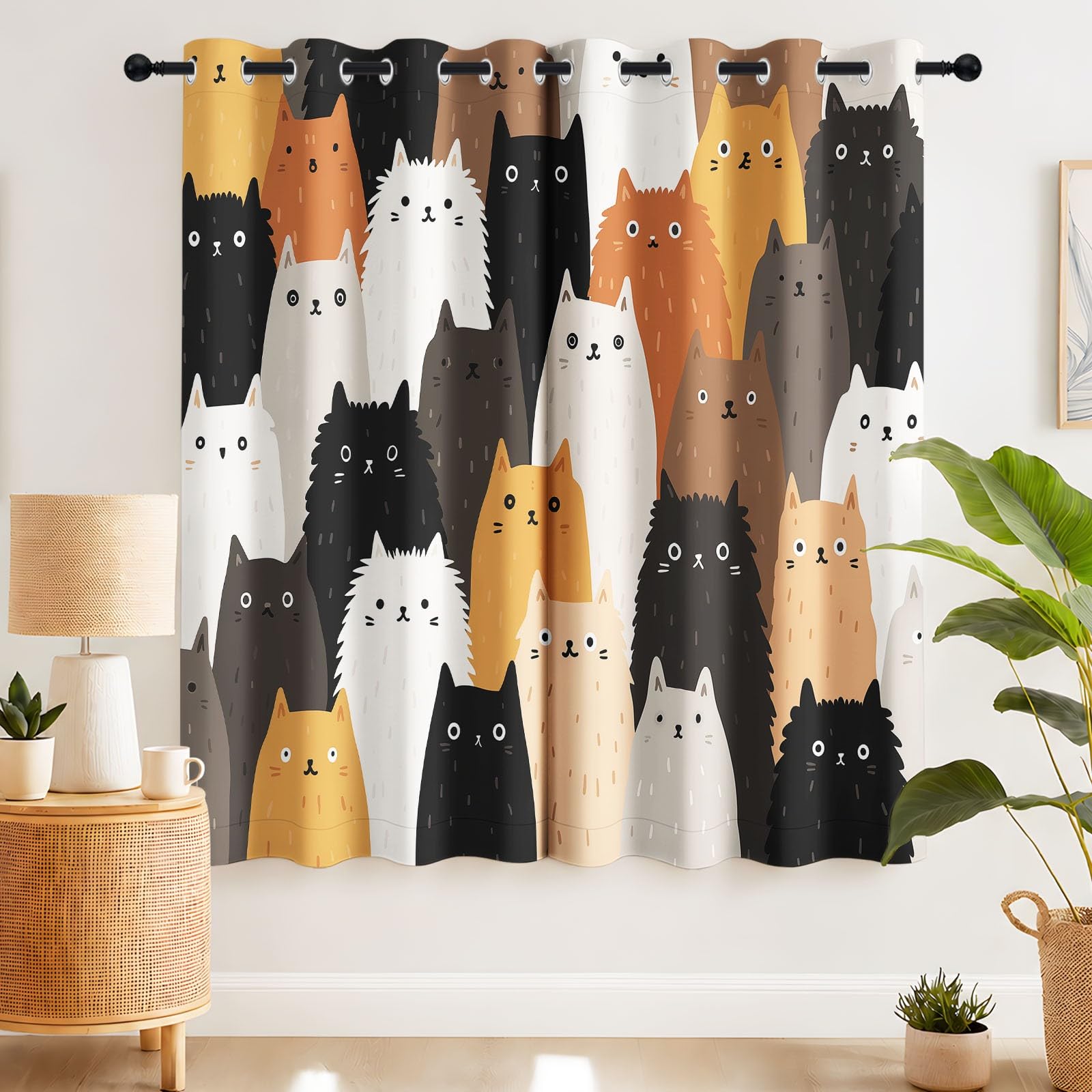 Generisch Tende oscuranti con animali dei cartoni animati, minimalista, set di 2 pezzi, tende oscuranti per camera da letto, cameretta dei bambini, 140 x 260 cm (larghezza x altezza)