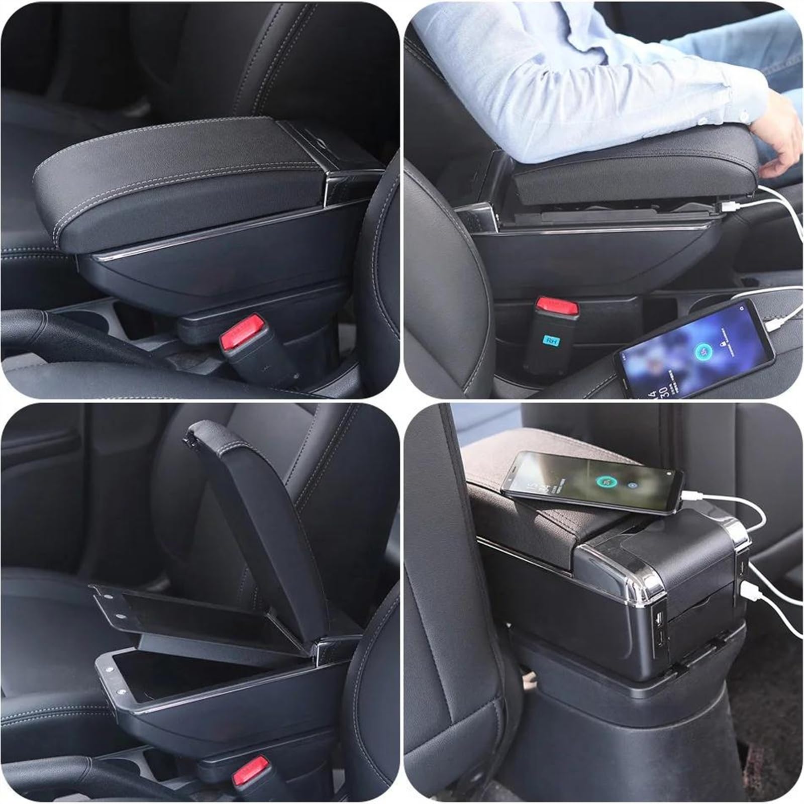 Boîte D'accoudoir De Console Centrale De Voiture, Boîte De Rangement D'accoudoir, Boîte De Rangement De Console Pour 2 Pour Skyactiv Version Cx3