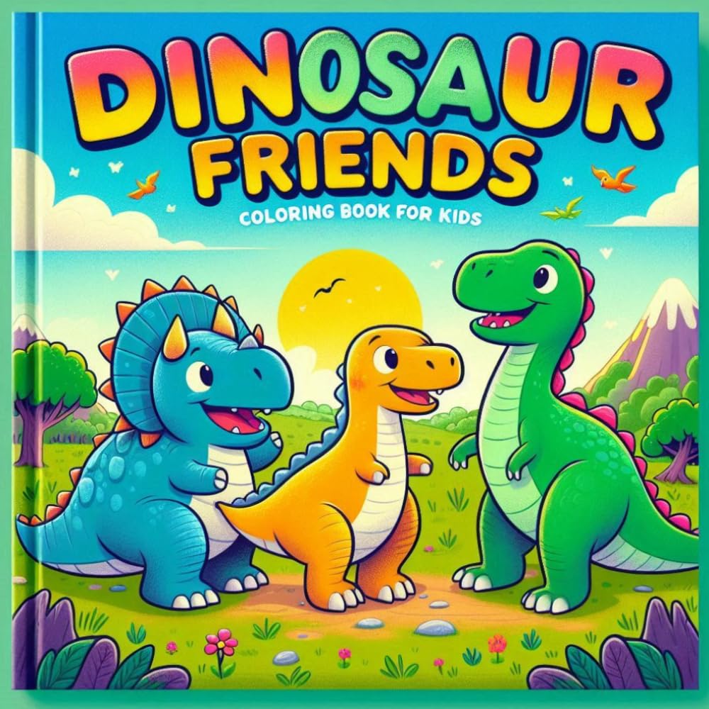 Hello Dinosaur Friends: A Bold and Easy Coloring Book for Kids Ages 3-7