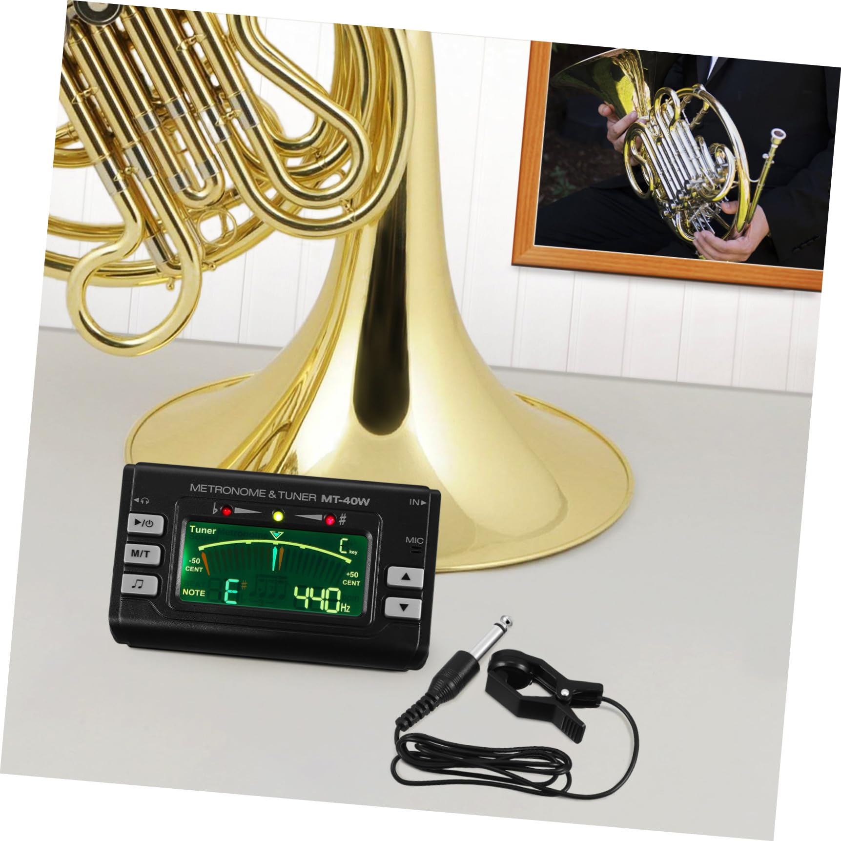 Abaodam Accordatore Per Strumenti Corde e Fiato Con Display Led e Supporto Per Ukulele Chitarra Basso Violino e Mandolino Design Compatto e Portatile