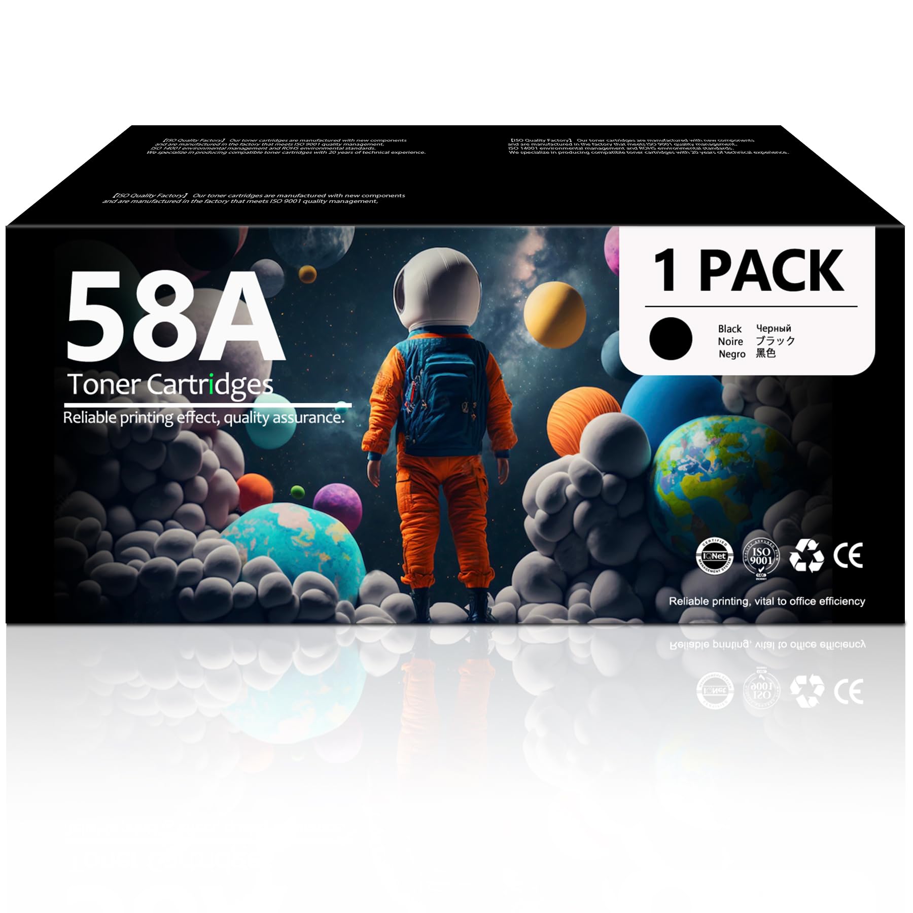 58A Black Toner Cartridge CF258A (with Chip) Replacement for HP 58A Toner Cartridge Black Work with Laserjet Pro M404 Laserjet Pro MFP M428 Laserjet Enterprise M406dn Series Printer (1-Pack, Black)