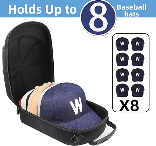 Miniatura 3 de RIGICASE Estuche rígido de 8 piezas para sombreros, organizador de almacenamiento para gorras de béisbol, soporte de caja de gorras Porta Gorras