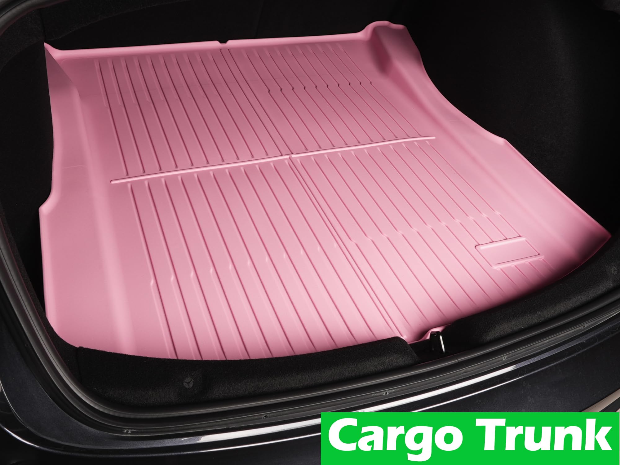 SHARGGE Floor Mats for 2026 2025 2024 Tesla Model 3 Highland All Weather Cargo Liners Pink XPE Carpet — view 4