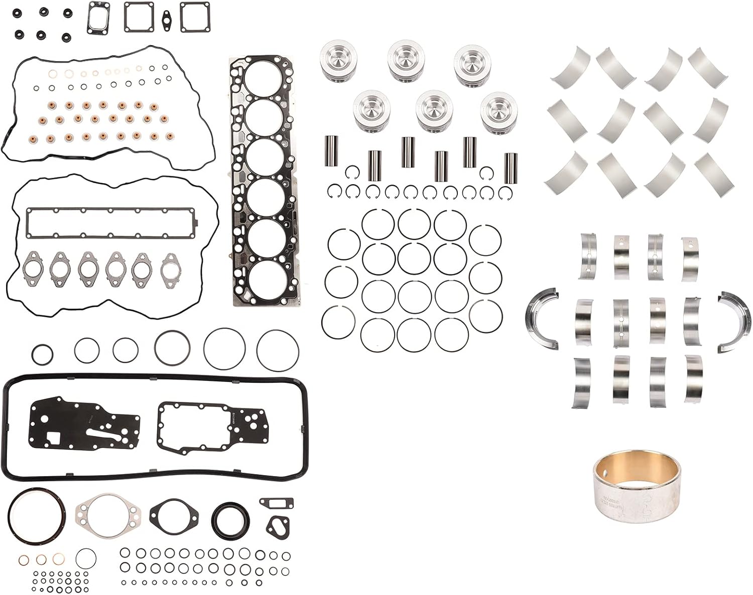 Engine Rebuild Set Replacement for 2007-2015 Dodge Ram 2500 3500 6.7L Cummins OHV Diesel 4955520 4931041 Overhaul Package Flynsu