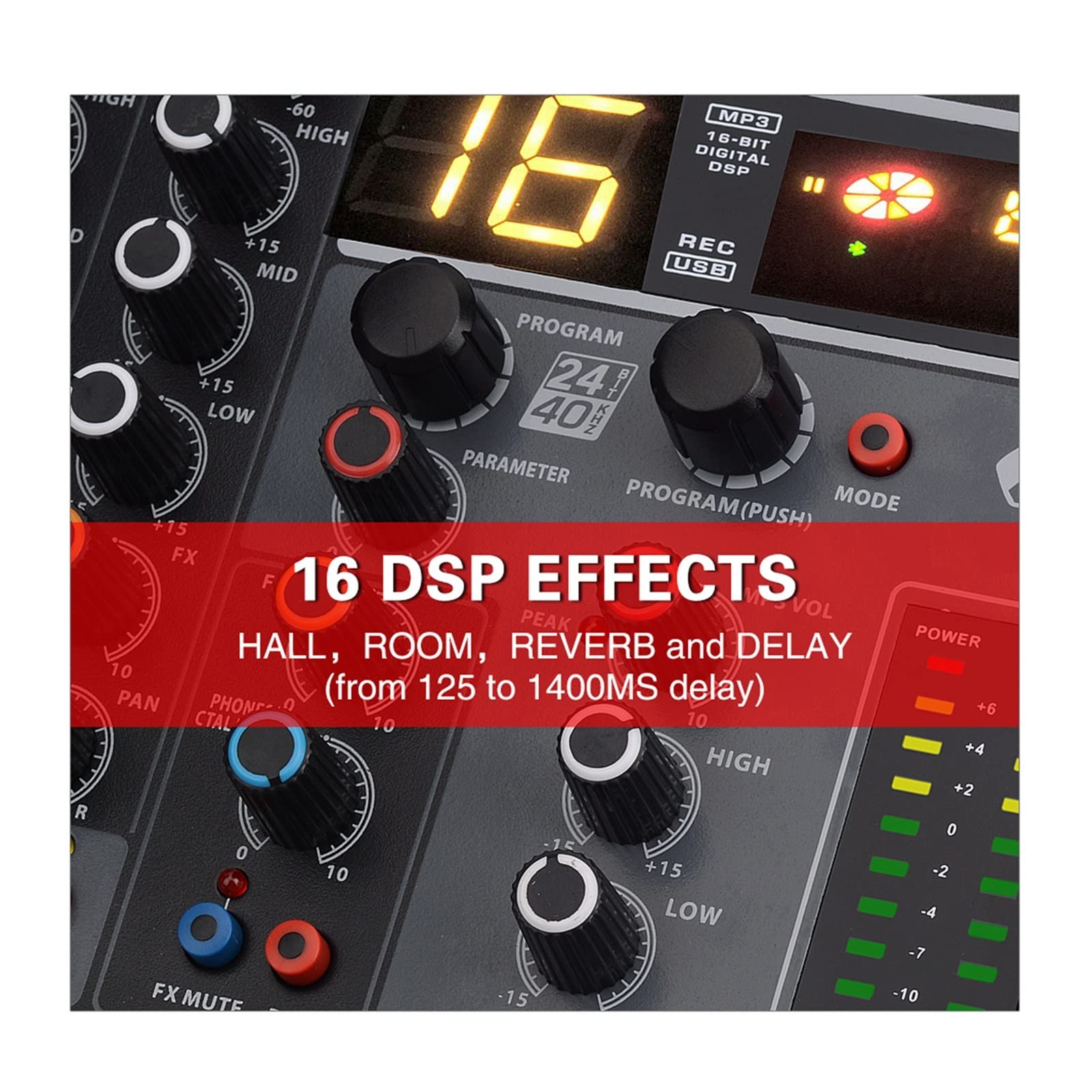 Attrezzatura per DJ per Feste 4 canali Console di miscelazione 3band 16 dsp Effetto USB Karaoke Professionista di Record di Gioco Compatibile con Bluetooth DJ Mixer Audio