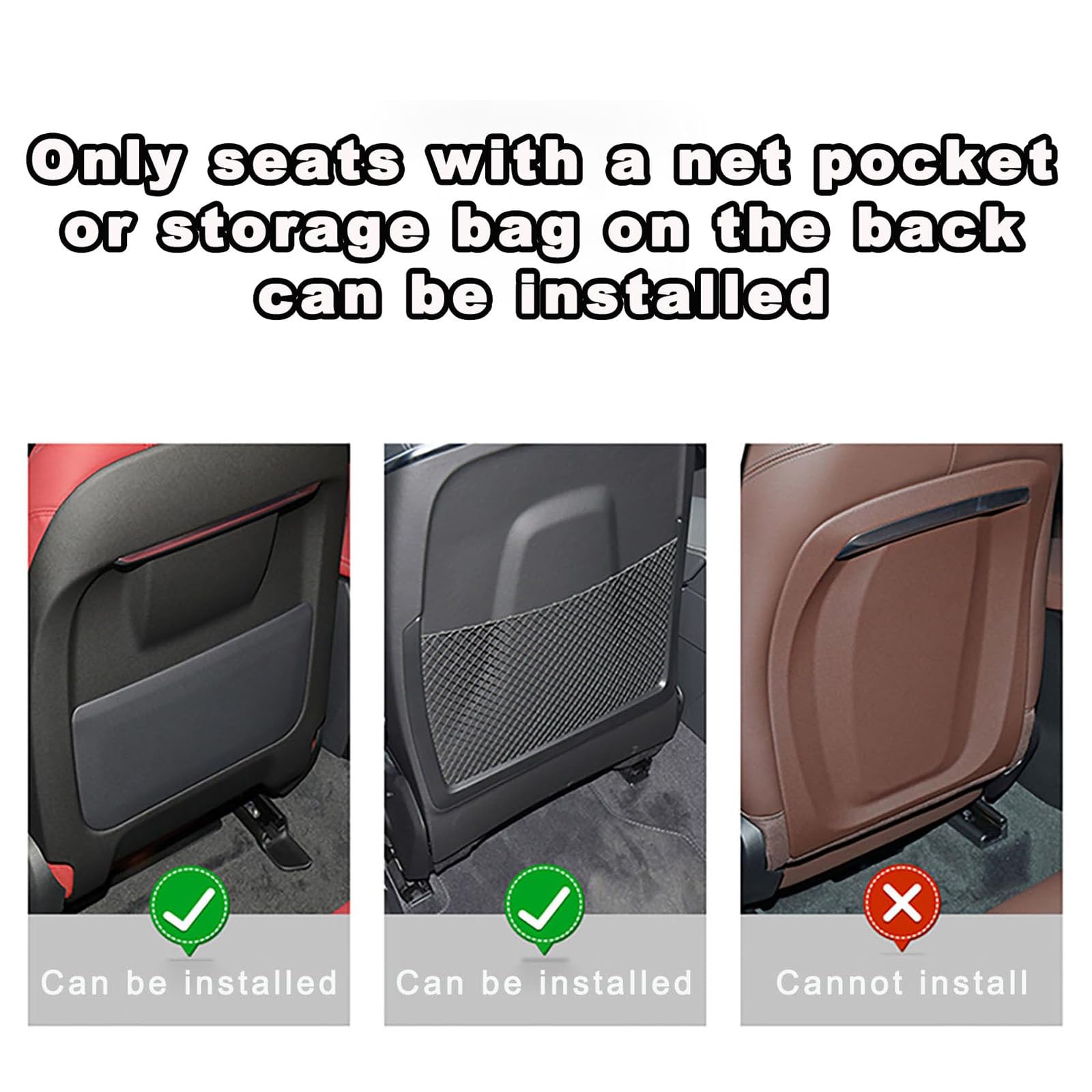 Organizadores Asiento Trasero Coche para Merc&edes B&ENZ E200 E260 E300 Protección Trasera para Asientos Coche, Almohadillas antipatadas, Bolsa Almacenamiento Trasera