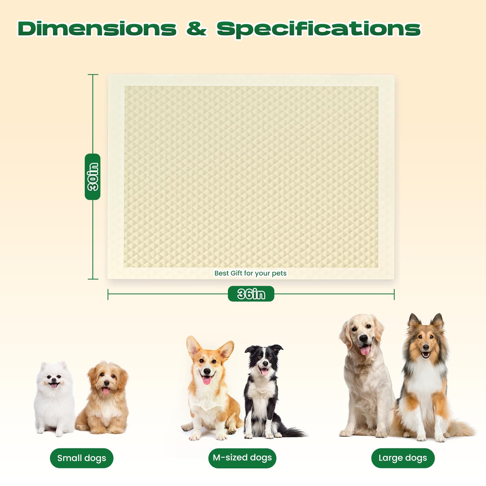 Almohadillas para cachorros, 50 unidades, extra grandes, de 30 x 36 pulgadas, almohadillas de entrenamiento de bambú, desodorizantes, a prueba de fugas, de secado rápido, almohadillas para orina de