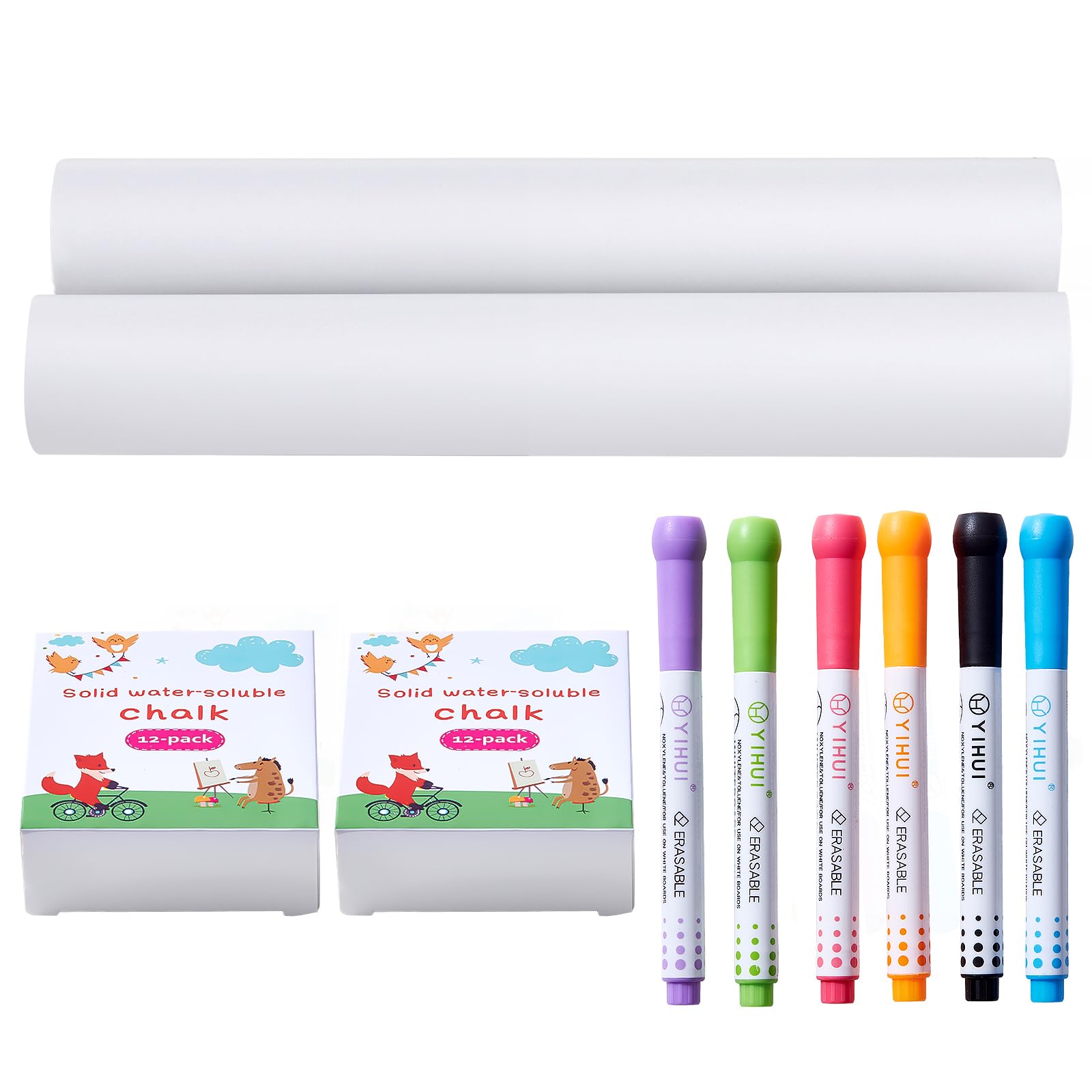 VEVOR Easel Accessory Set, 32 PCS Kid's Art Easel Painting Kit Including Chalks, Dry-Erase Markers &amp; Paper Rolls, Supplies Set for Tabletop Art Easel, Painting Accessories for Toddlers Boys and Girls