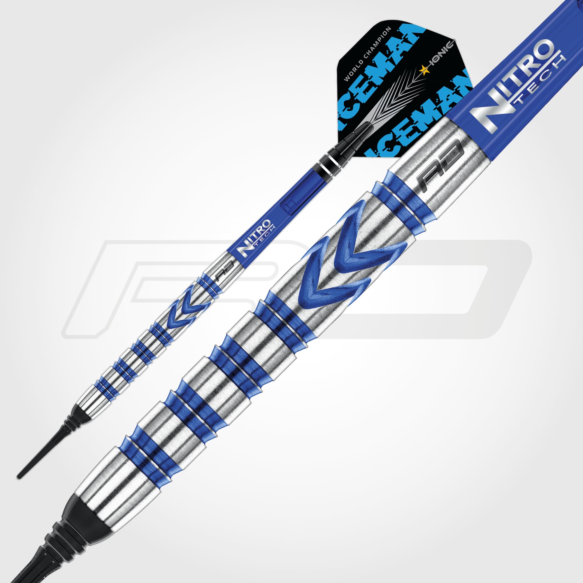RED DRAGON Gerwyn Price Iceman Originals 20g Fassgewicht, 22g Gesamtgewicht Softip Tungsten Dartpfeile Set mit Flights und Schäfte