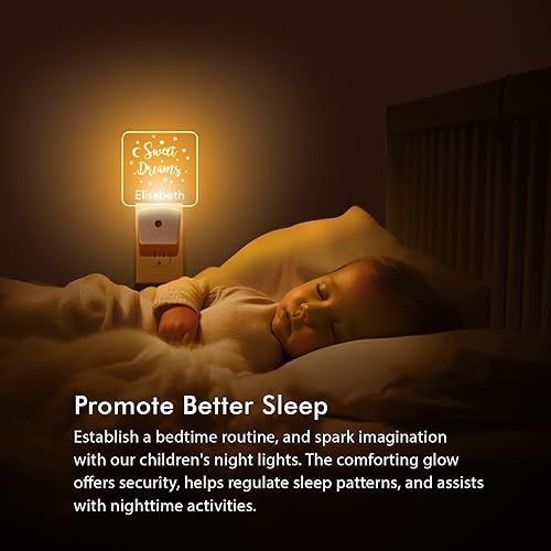 Miniatura 5 de Luces nocturnas personalizadas enchufables a la pared para dormitorio de niños con sensor de encendidoapagado automático, luz nocturna LED blanca