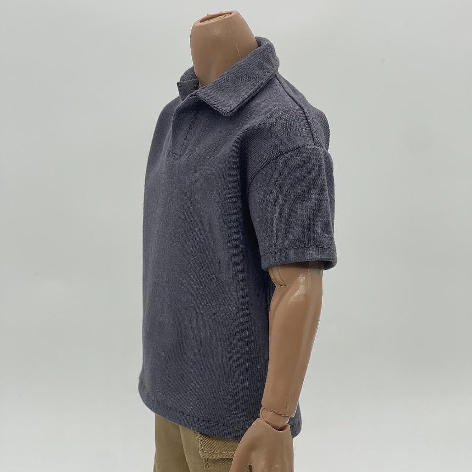 1/6 Scale 1:6 Male Action Figure Lapel T-Shirt Costume Accessory Suit for 12" Action Figures, Deep Gray
