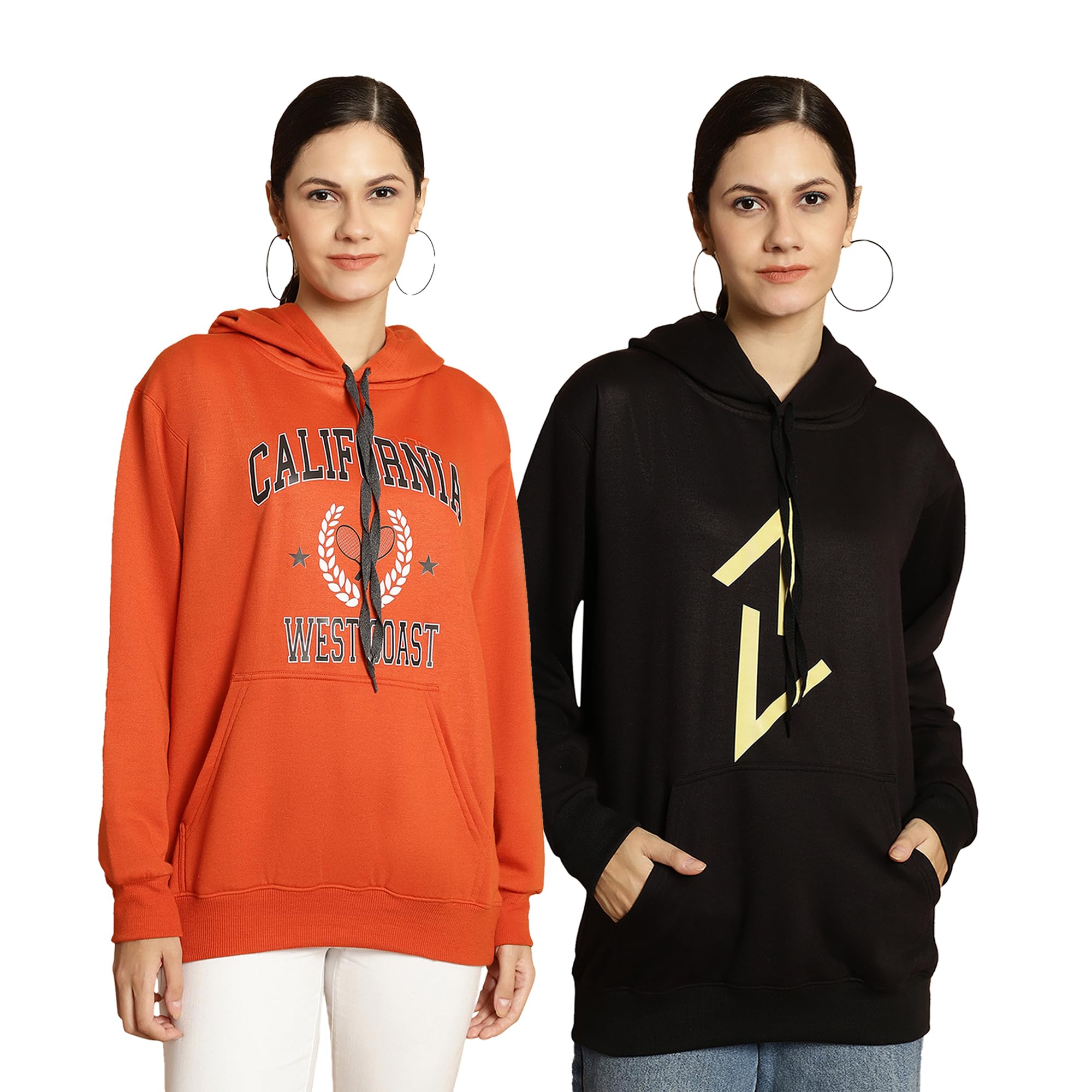 Printed Hooded Cotton Fleece Sweatshirt for Women (Pack of 2)-MACK50736-image-14