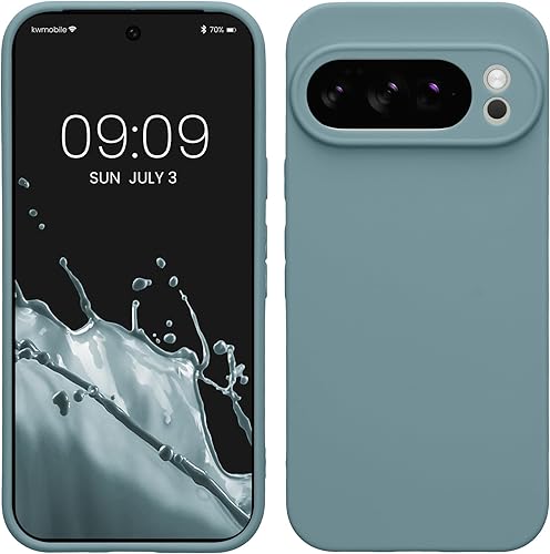 Miniatura 59 de kwmobile Funda compatible con Google Pixel 9 Pro - Funda protectora delgada de TPU para teléfono - Acabado mate suave - Negro mate NEGRO MATE,Piedra