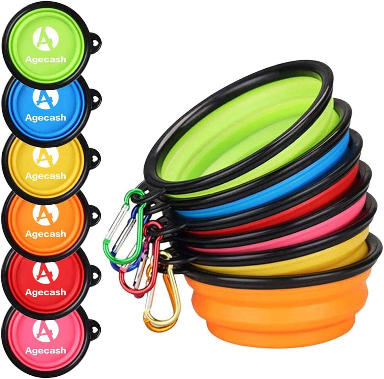 Pet Supplies AGECASH A Collapsible Dog Bowl for Travel, 6 Pack