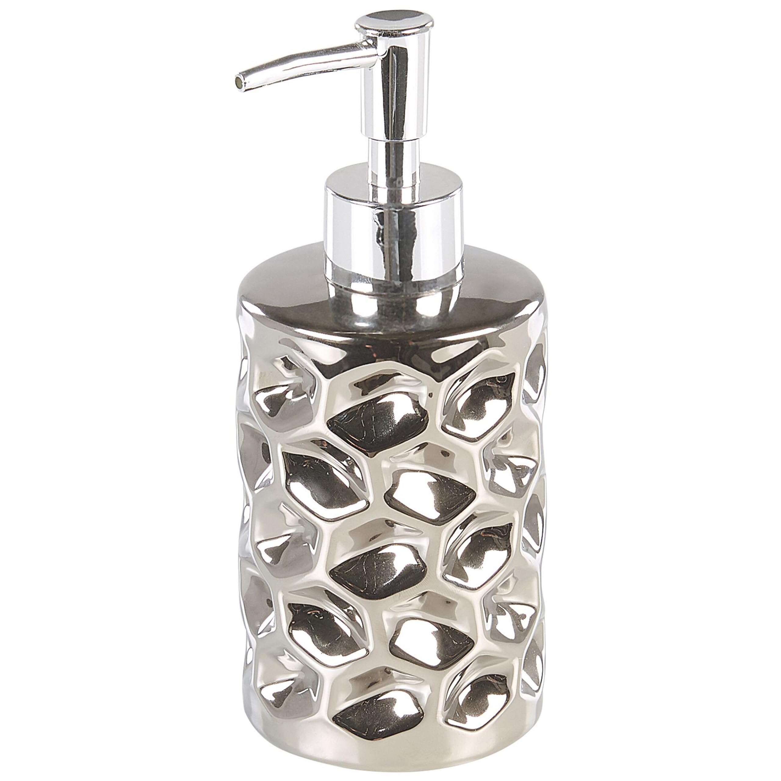 Elegantes Badezimmer-Zubehör 5-teilig aus Keramik in Silber Tirua