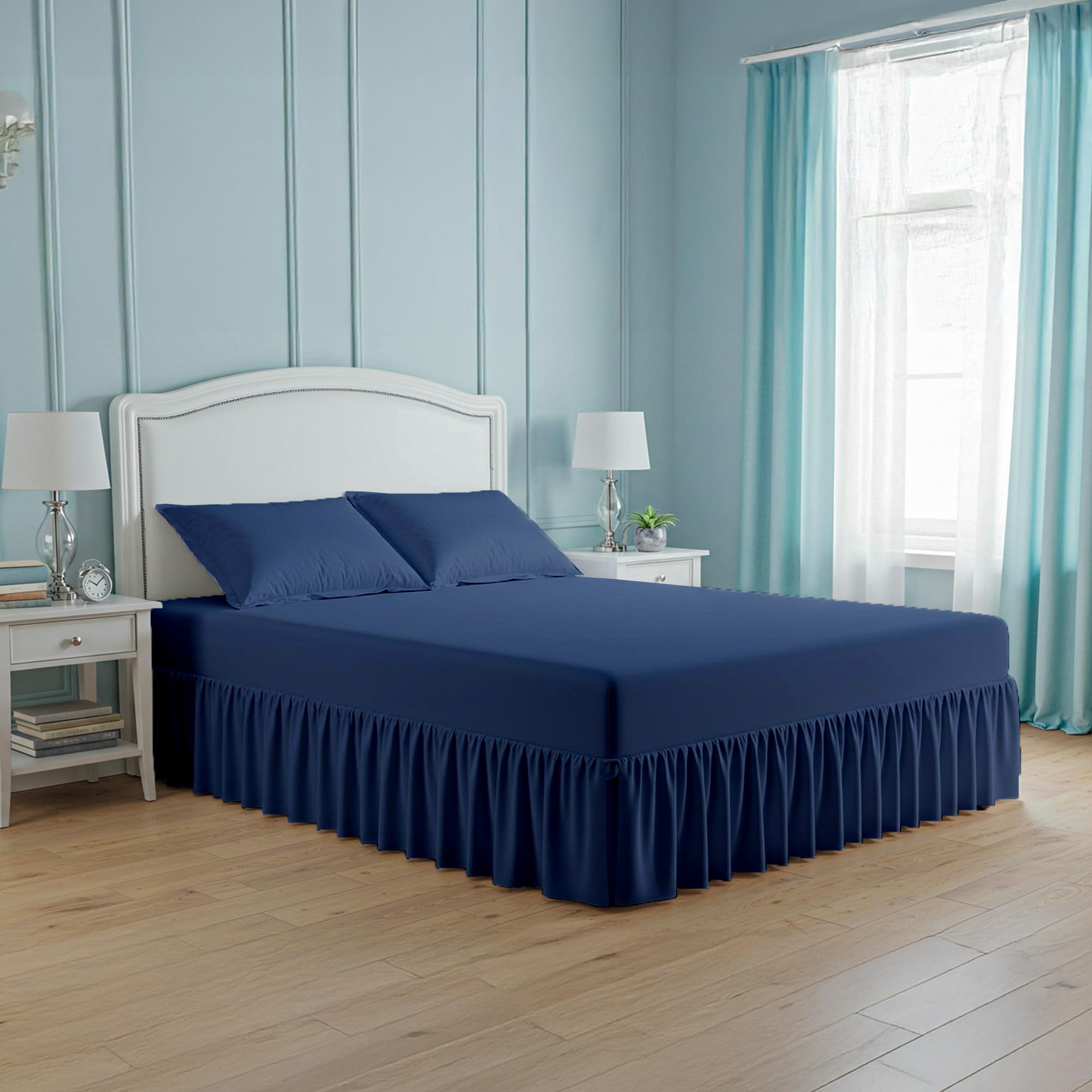 100% Egyptian Cotton King Size Valance Sheet - Deep Fitted Sheet King - 400 Thread Count Bed Sheet
