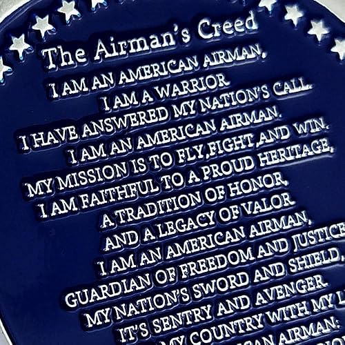Miniatura 7 de Moneda de desafío militar de la Fuerza Aérea de los Estados Unidos Airman's Creed, regalo coleccionable para veteranos