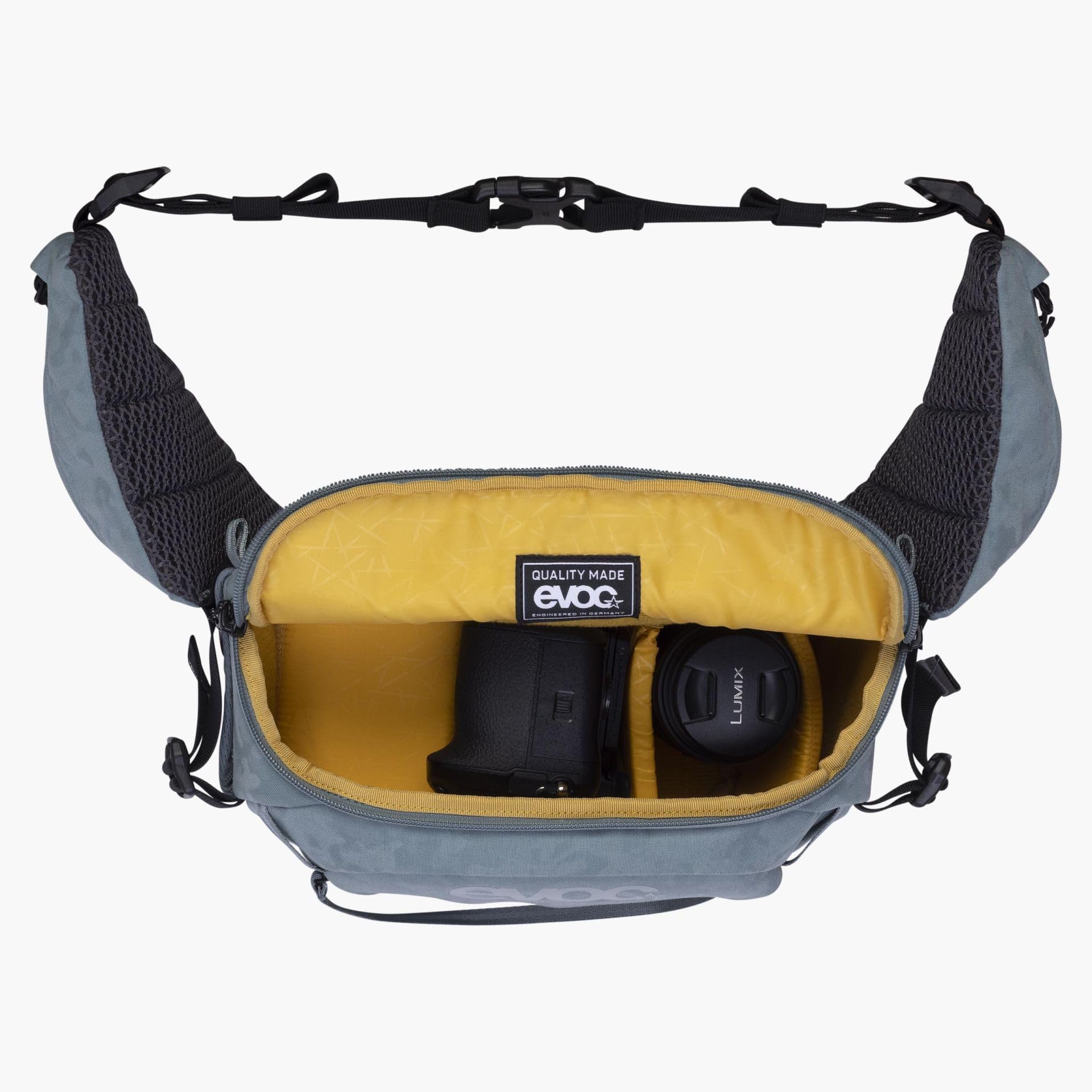 EVOC HIP PACK CAPTURE 6, torba biodrowa (wydajna wentylacja pleców, elastyczne kieszenie boczne, przegródki organizacyjne, wymiary: 14 x 20 x 31 cm, pojemność: 6 l), stalowa