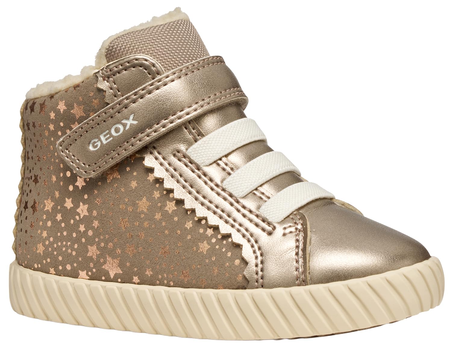 Geox Boy's B MIRROLESS Girl Sneaker, Dark Beige, 8.5 UK Child