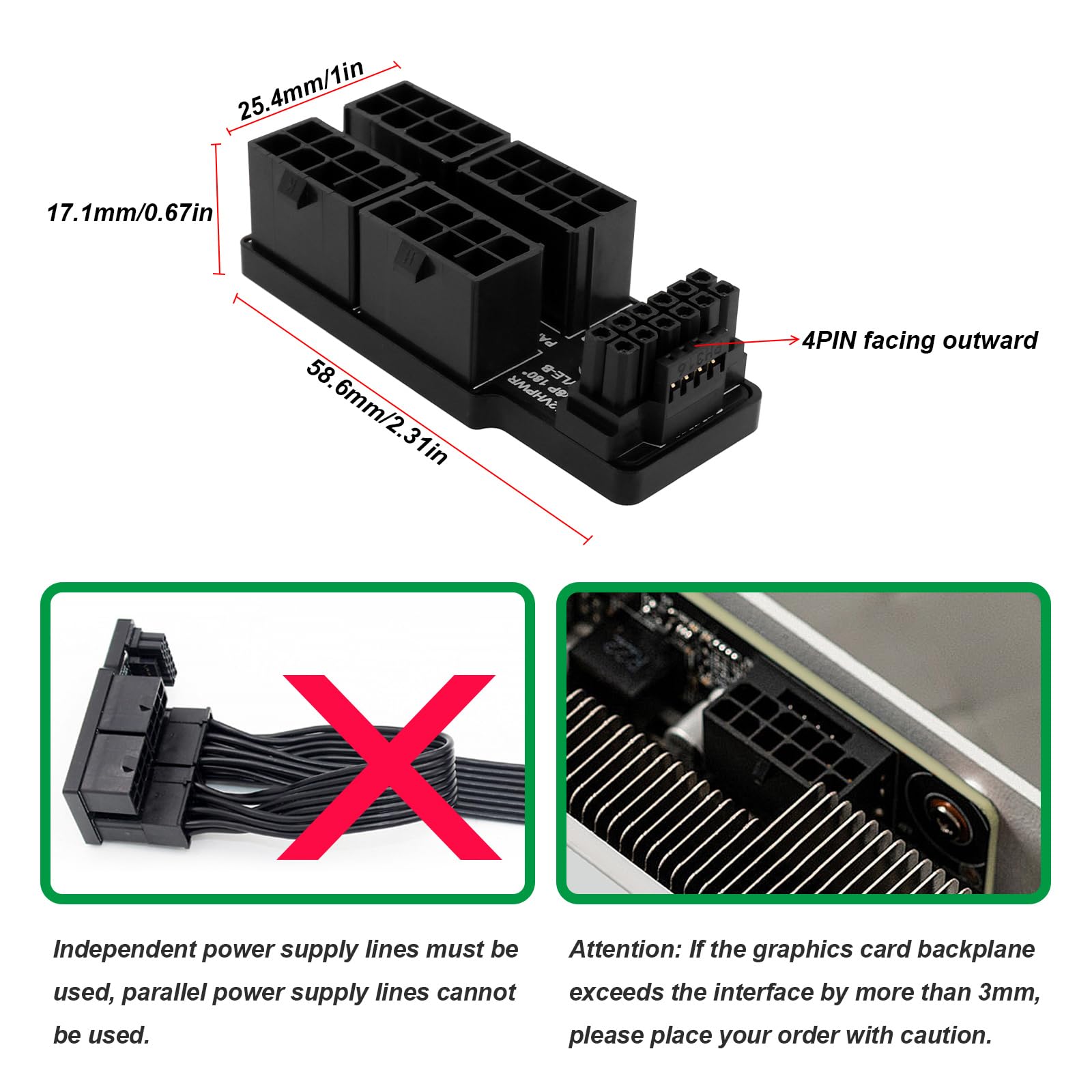 Original Nvidia 12VHPWR Power Adapter Cable RTX 4090 4080 H100 12x M Pin 4x 8 F