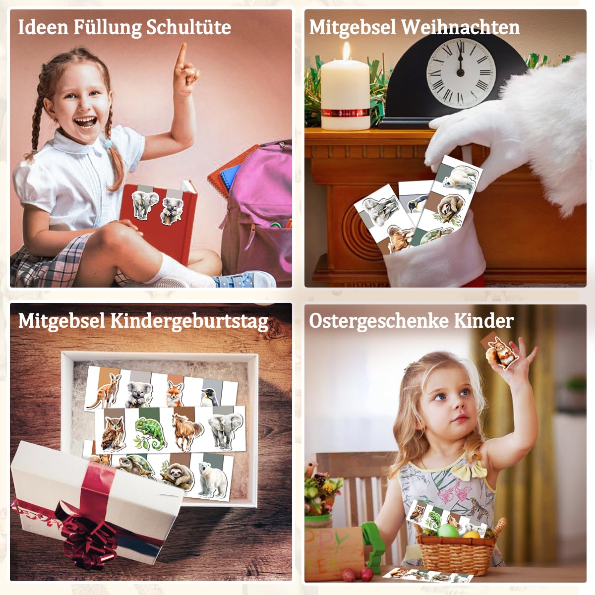 HAQIUHETO 15 stuks magnetische boekenleggers, dieren