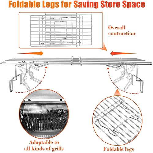 Miniatura 6 de Hisencn 66044 Rejilla de calentamiento para parrillas de gas Weber Genesis II serie 300, Genesis II E-310E-315, II E-330E-335, II S-310S-335, piezas