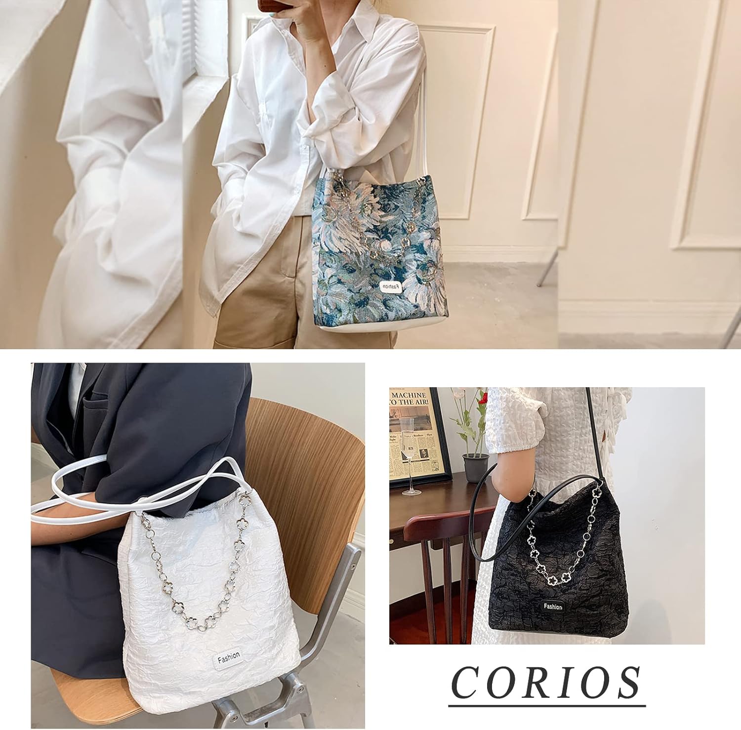 CORIOS Fashion Women Handbag Bucket Tote Bag Casual Shoulder Bag
