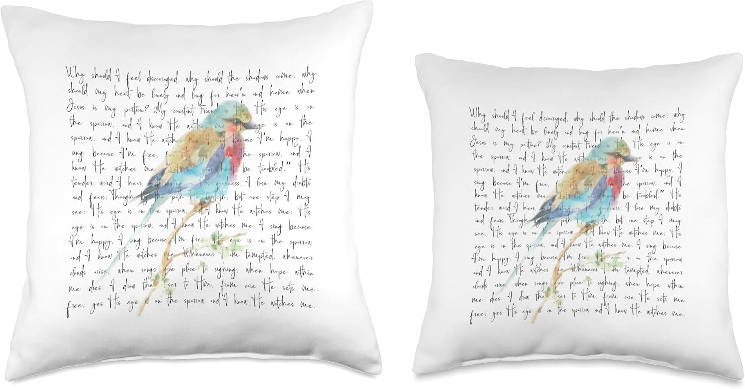 His Eye is on the Sparrow Throw Pillow