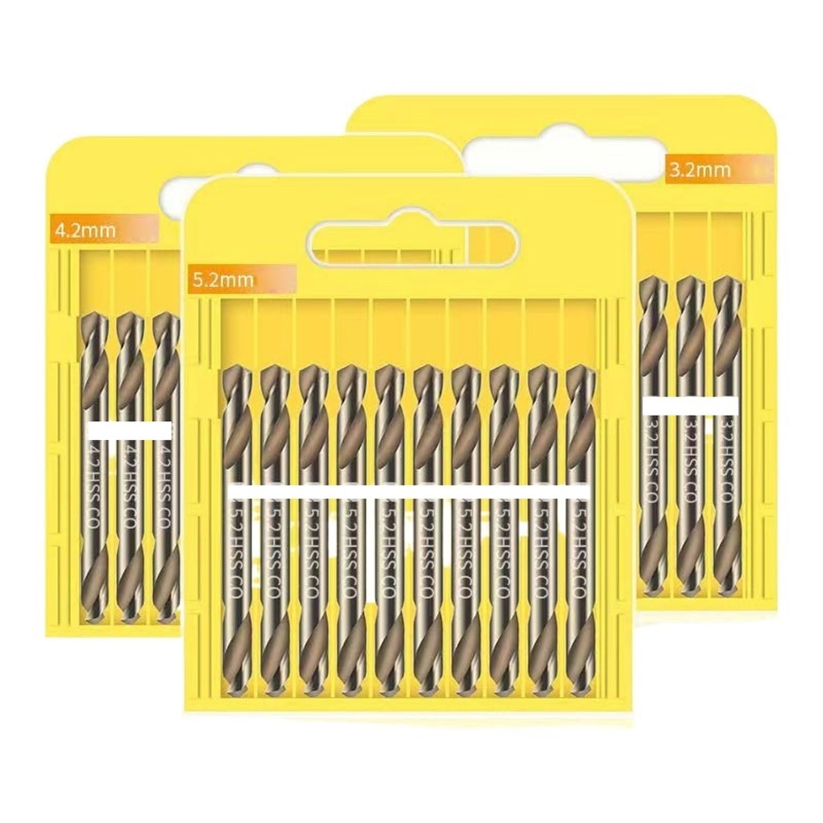 Juego de brocas para taladro rotativo Juego de 10 brocas doble cabezal HSS cobalto ultraduro filo for perforación metal y acero inoxidable con caja(5.5mm-10pcs)