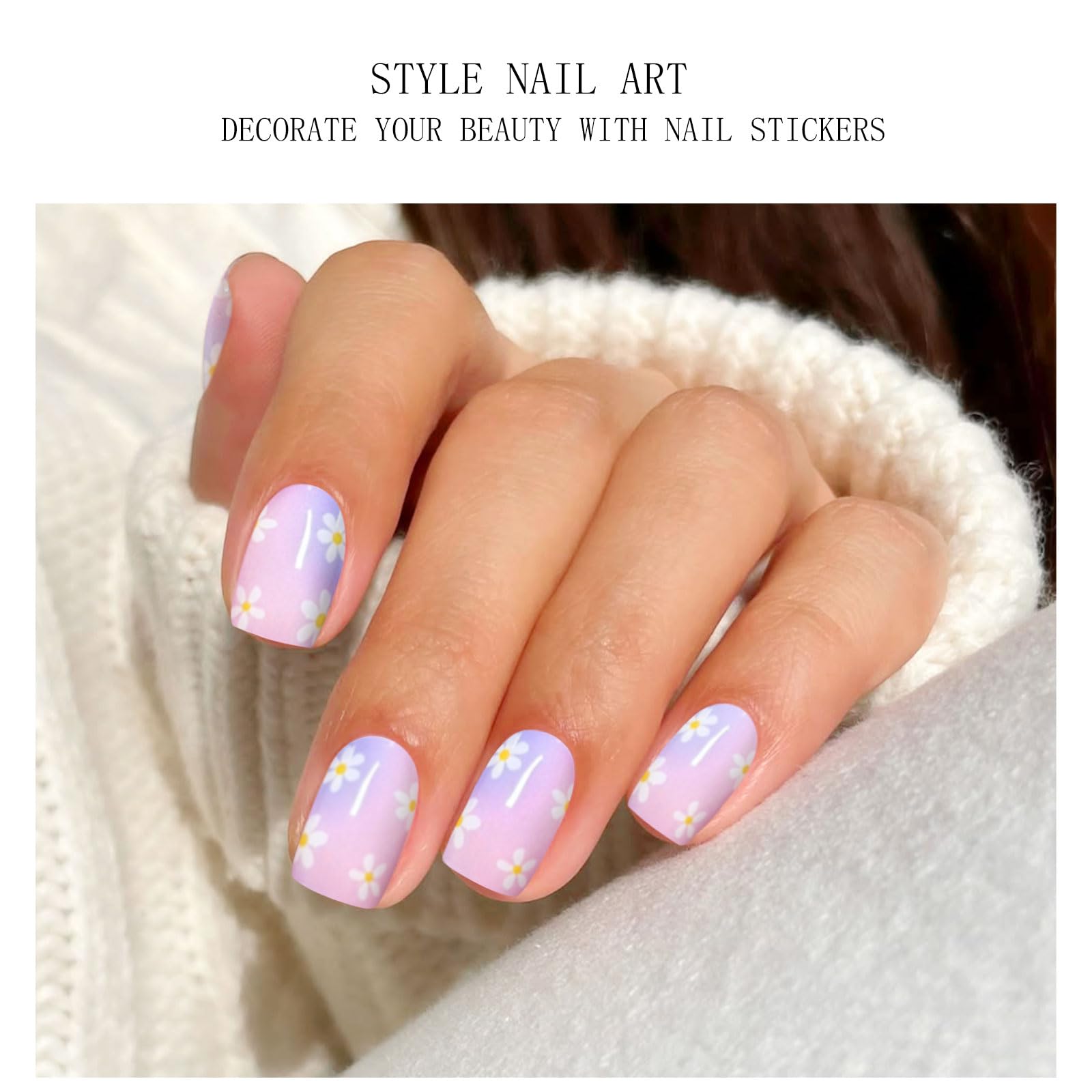 JMEOWIO Folia do paznokci UV utwardzana kwiatami UV żel Nail Strips naklejki na paznokcie naklejki na paznokcie Nail Art dekoracja akcesoria do stylizacji paznokci