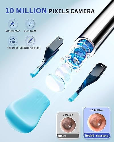 Miniatura 3 de Herramienta de eliminación de cera de oídos con cámara de oído de 10 megapíxeles, kit de eliminación de cera de oídos Note 5 Pro con exquisita base