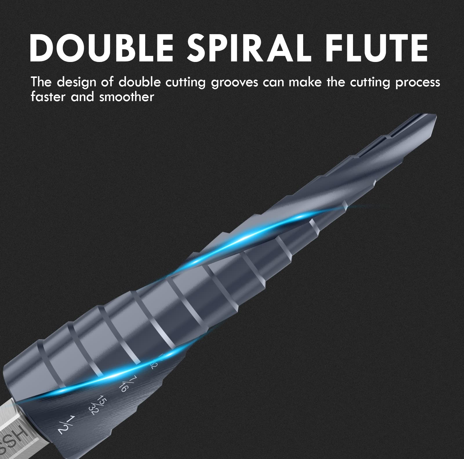 Broca espiral M35, vástago hexagonal Unibit para metal, acero inoxidable