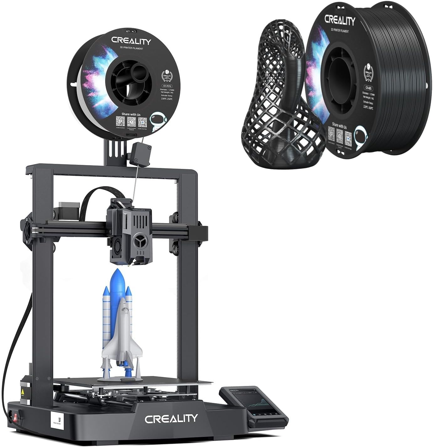 Creality ABS Filament 1.75 Bundle with Creality Ender 3 V3 KE 3D Printer
